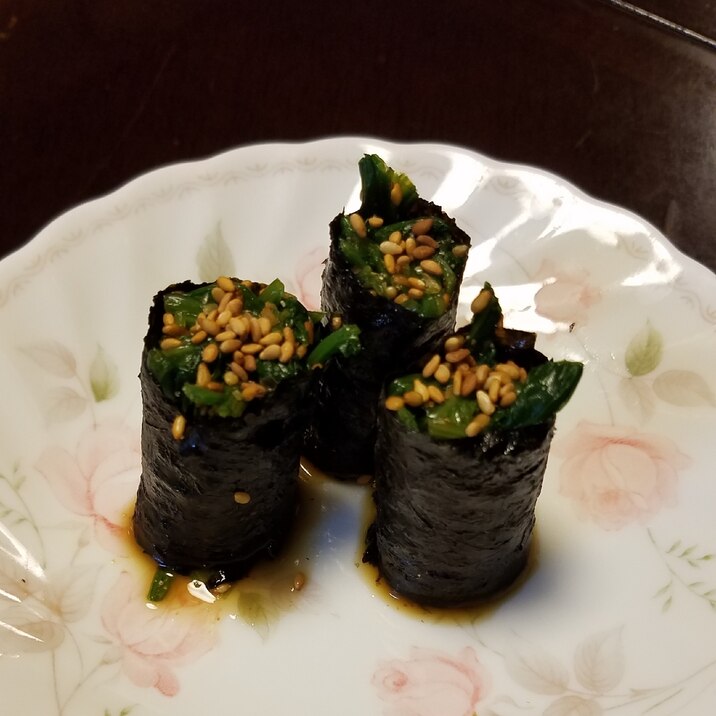 ほうれん草お浸しの海苔巻き